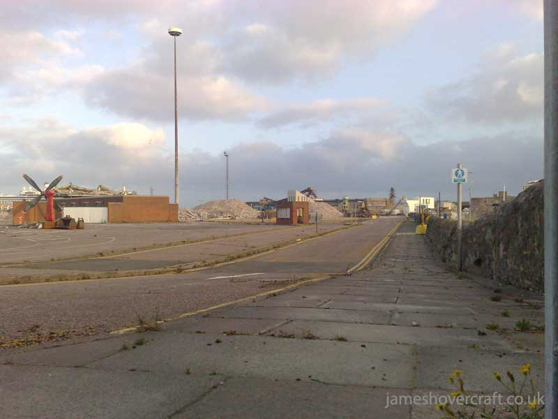 Dover Hoverport being demolished, July 2009 - As seen from the entrance road. No terminal building remains (submitted by James Rowson).